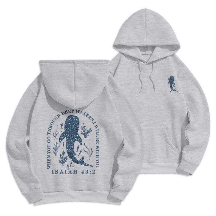 Christianartworkshop Moderner, farbenfroher Hoodie „Glaube unter den Wellen“ aus gefüttertem Polyester - Grau - 2XL - image 9