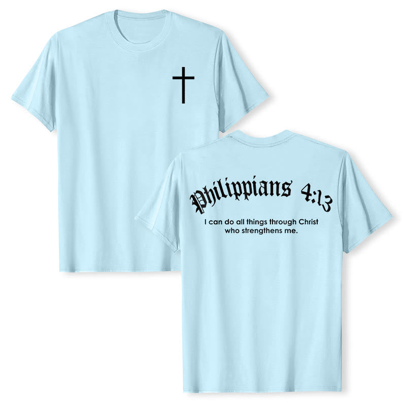Christianartworkshop Philipper 4,13 „Ich vermag alles“ Kraft-T-Shirt - Blau - 2XL - image 5
