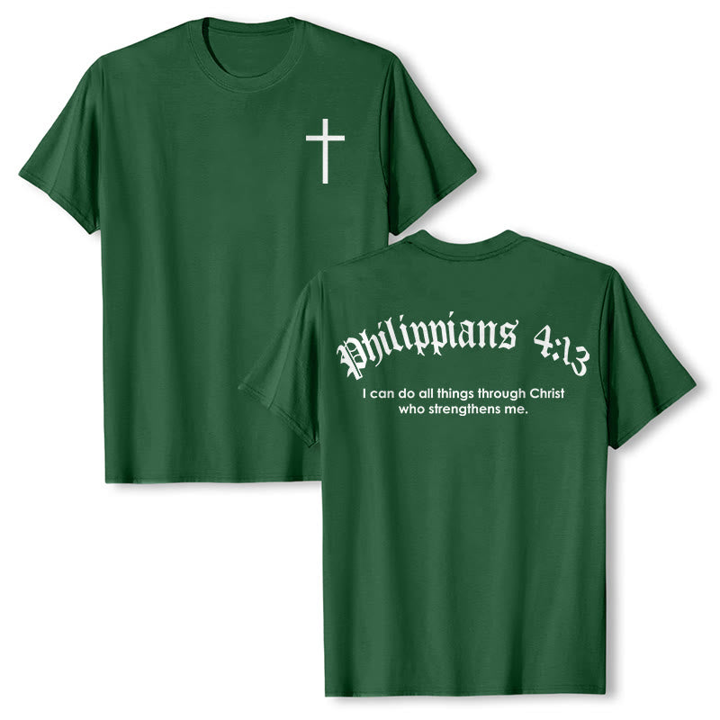 Christianartworkshop Philipper 4,13 „Ich vermag alles“ Kraft-T-Shirt - Dunkelgrün - 2XL - image 23
