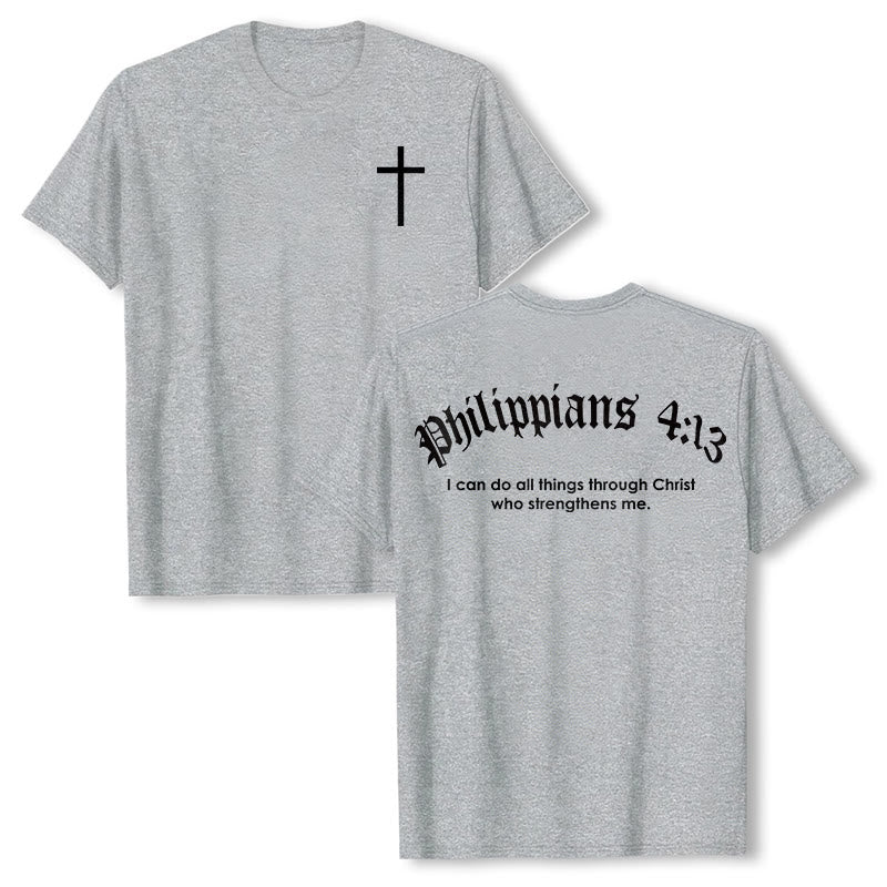 Christianartworkshop Philipper 4,13 „Ich vermag alles“ Kraft-T-Shirt - Grau - 2XL - image 11