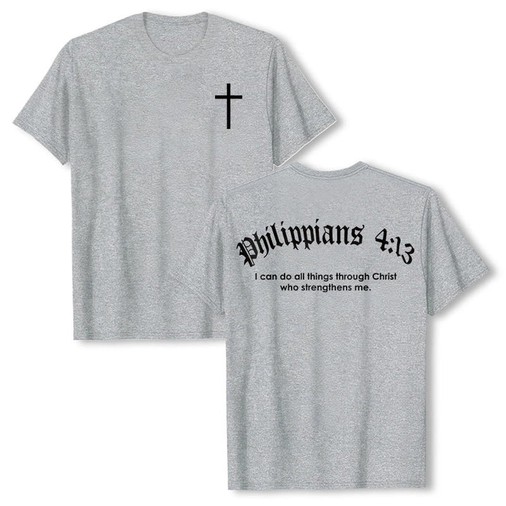 Christianartworkshop Philipper 4,13 „Ich vermag alles“ Kraft-T-Shirt - Grau - 2XL - image 11