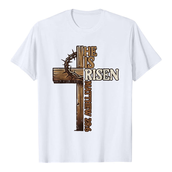 Christianartworkshop Er ist auferstanden – Unisex-T-Shirt mit Kreuz und Dornenkrone - Weiß - 2XL - image 2