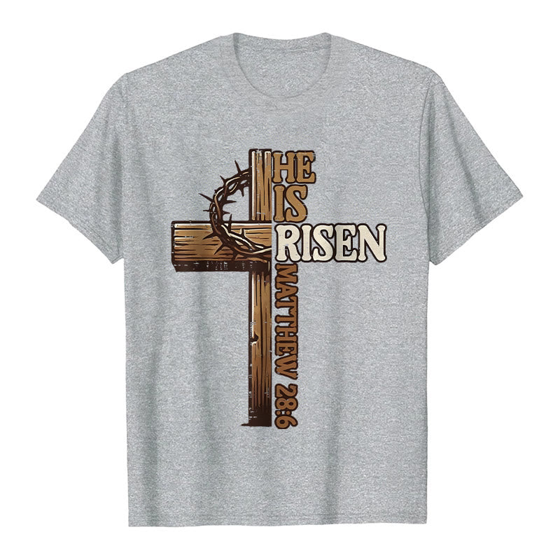 Christianartworkshop Er ist auferstanden – Unisex-T-Shirt mit Kreuz und Dornenkrone - Grau - 2XL - image 8
