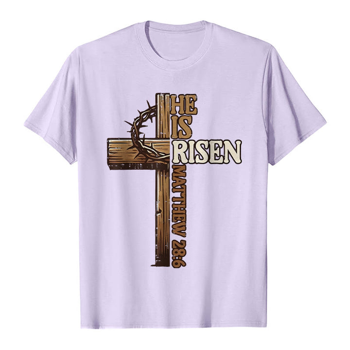 Christianartworkshop Er ist auferstanden – Unisex-T-Shirt mit Kreuz und Dornenkrone - Hellviolett - 2XL - image 4
