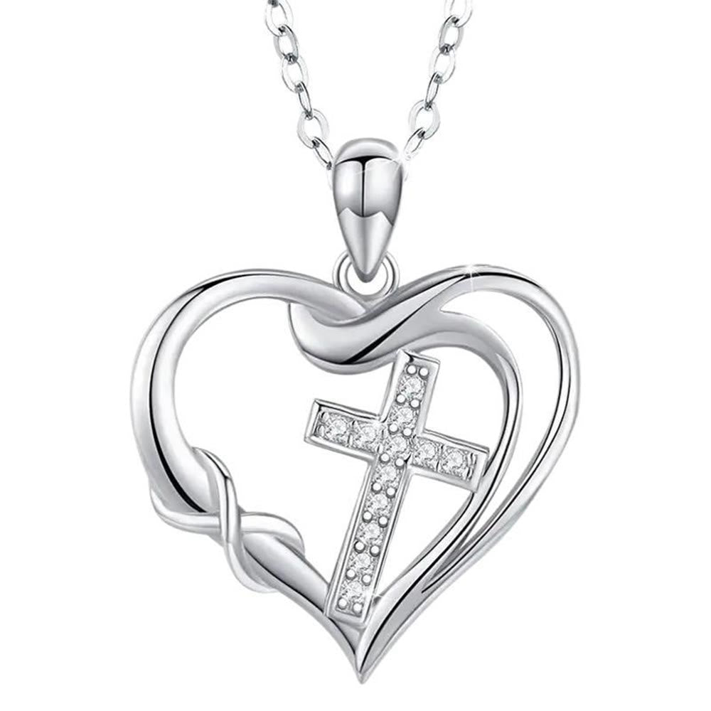 Christianartworkshop Herz- und Kreuzkette: Hingabe und zeitlose Eleganz - Silber - image 0