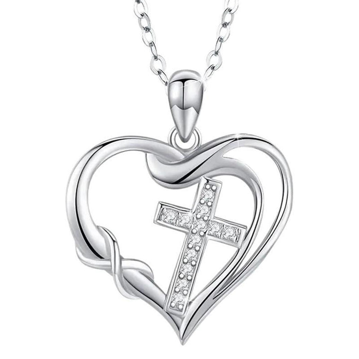 Christianartworkshop Herz- und Kreuzkette: Hingabe und zeitlose Eleganz - Silber - image 0