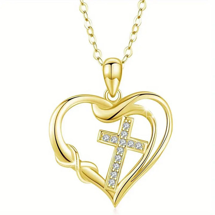 Christianartworkshop Herz- und Kreuzkette: Hingabe und zeitlose Eleganz - Golden - image 4