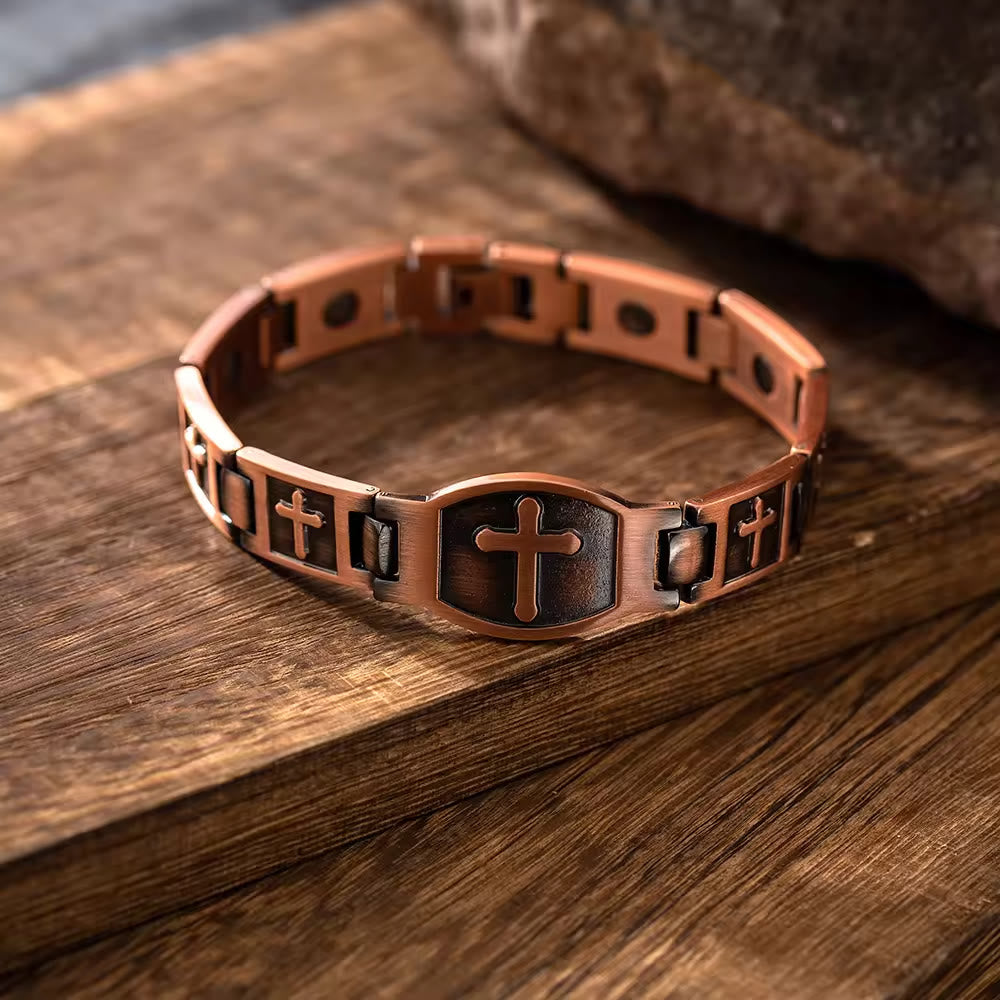 Christianartworkshop Gliederkettenarmband mit Kreuzgravur: Ein Symbol göttlicher Stärke und Glauben - image 7