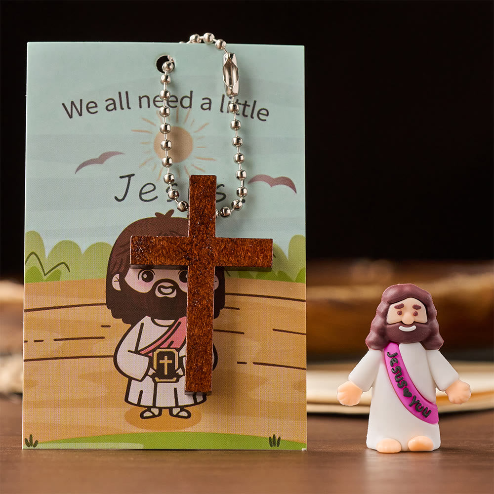Christianartworkshop Mini-Jesus-Figur-Set mit Bibelverskarte und Kreuzanhänger: Ein Symbol göttlicher Freude und des Glaubens - image 7