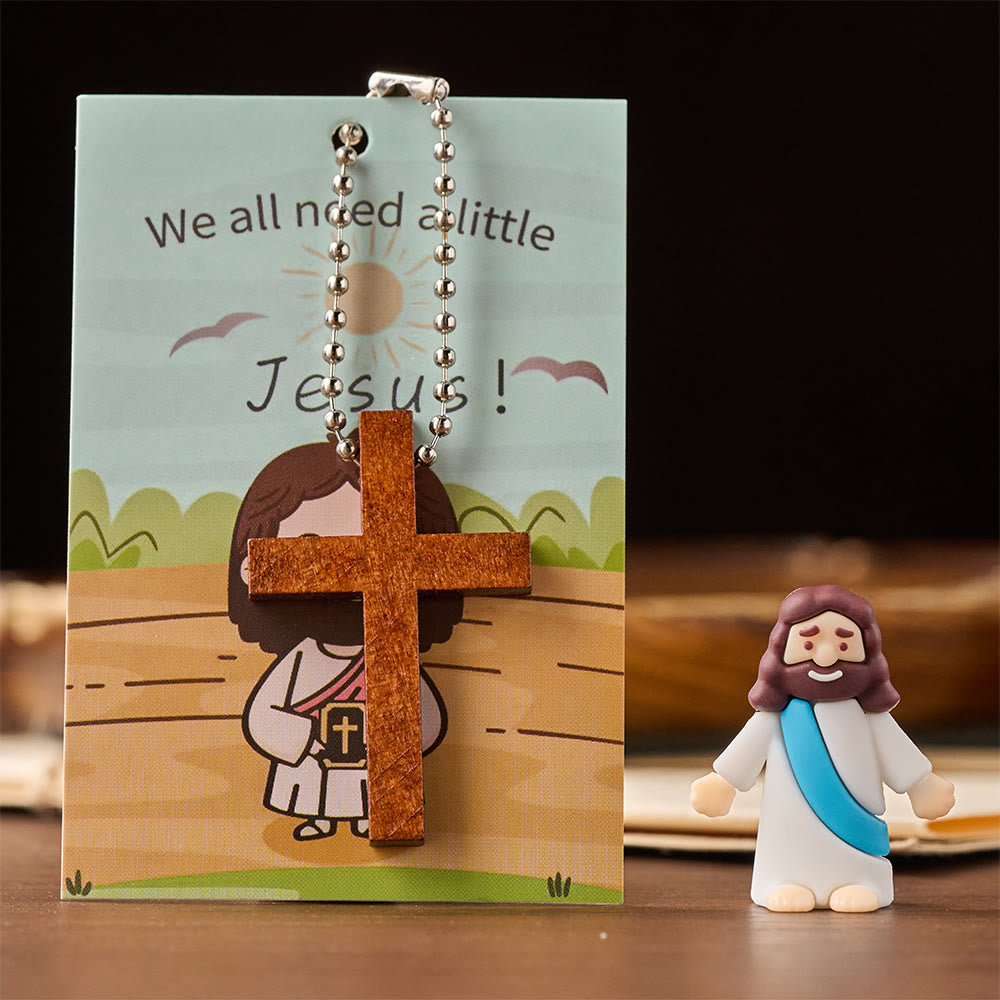Christianartworkshop Mini-Jesus-Figur-Set mit Bibelverskarte und Kreuzanhänger: Ein Symbol göttlicher Freude und des Glaubens - image 5
