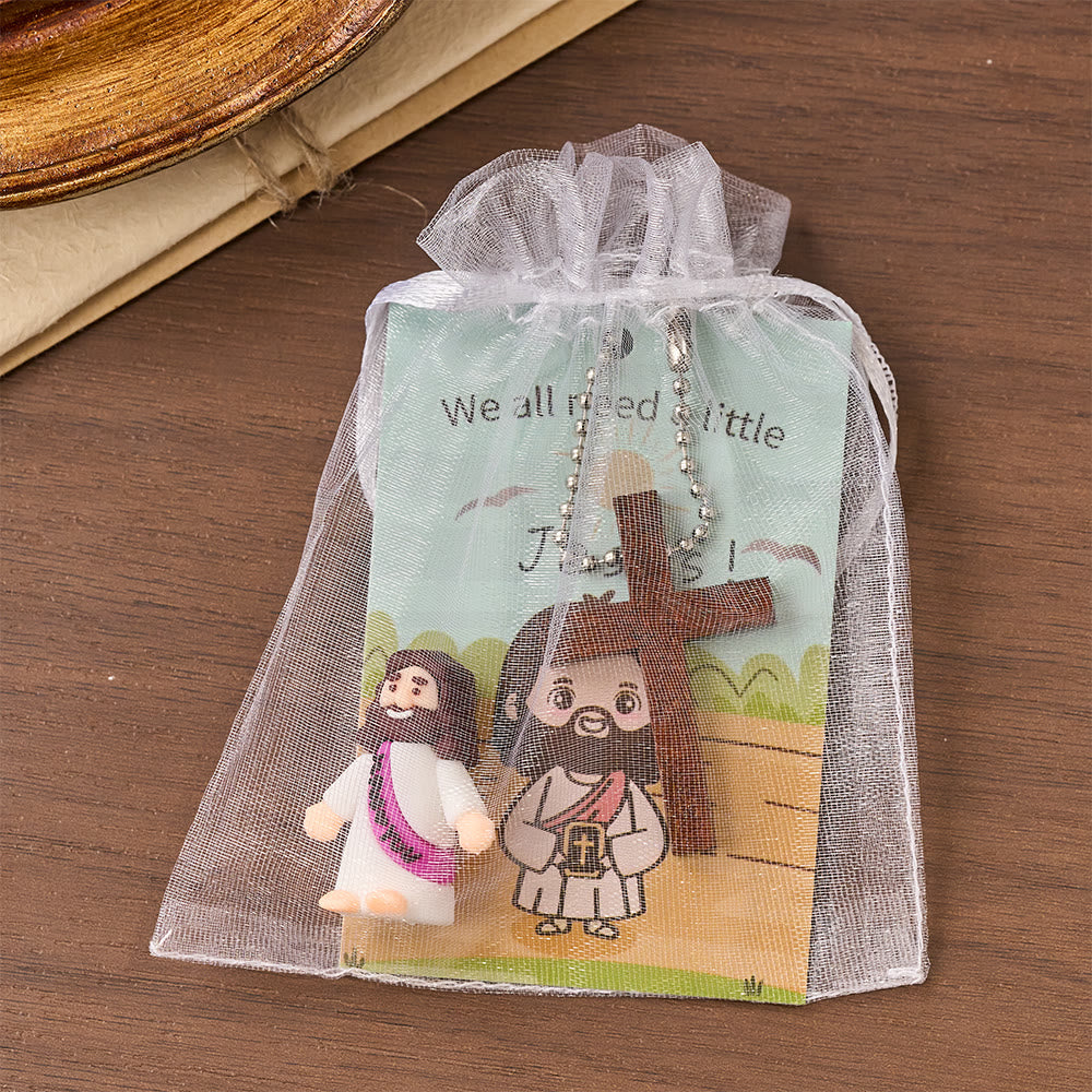 Christianartworkshop Mini-Jesus-Figur-Set mit Bibelverskarte und Kreuzanhänger: Ein Symbol göttlicher Freude und des Glaubens - image 8