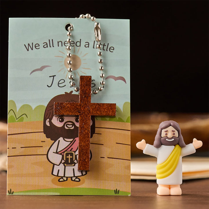 Christianartworkshop Mini-Jesus-Figur-Set mit Bibelverskarte und Kreuzanhänger: Ein Symbol göttlicher Freude und des Glaubens - image 9