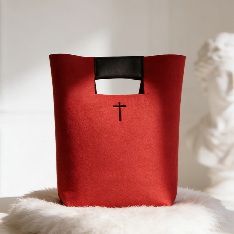 Christianartworkshop Mehrfarbige Filz-Bibeltasche mit Kreuzemblem: Ein Zeichen himmlischer Gnade für die tägliche Andacht - image 1