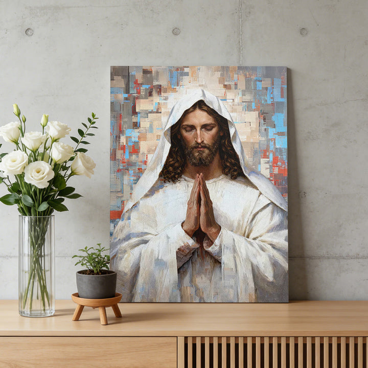 Christianartworkshop Göttliches Gebet – Jesus auf Leinwand: Porträt des betenden Christus - image 3