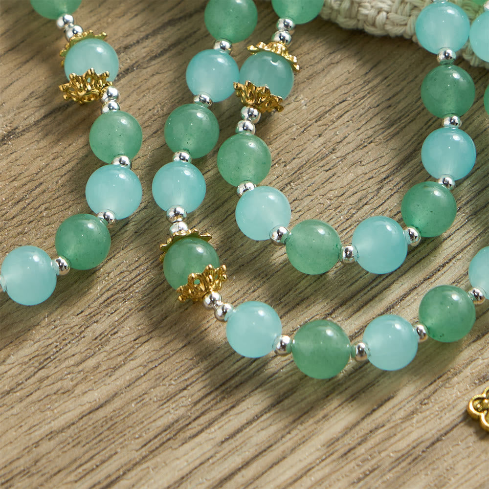 Christianartworkshop Rosenkranz aus Aventurin- und Aquamaringlas mit Marienmedaille und verziertem Kruzifix - image 5