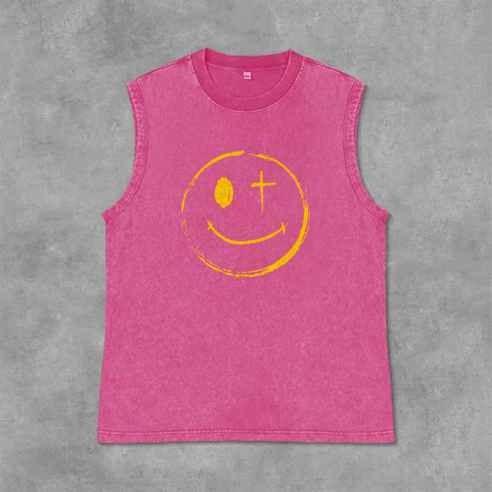 Christianartworkshop Unisex-Tanktop mit Smiley-Gesicht und Jesus-Motiv - image 33