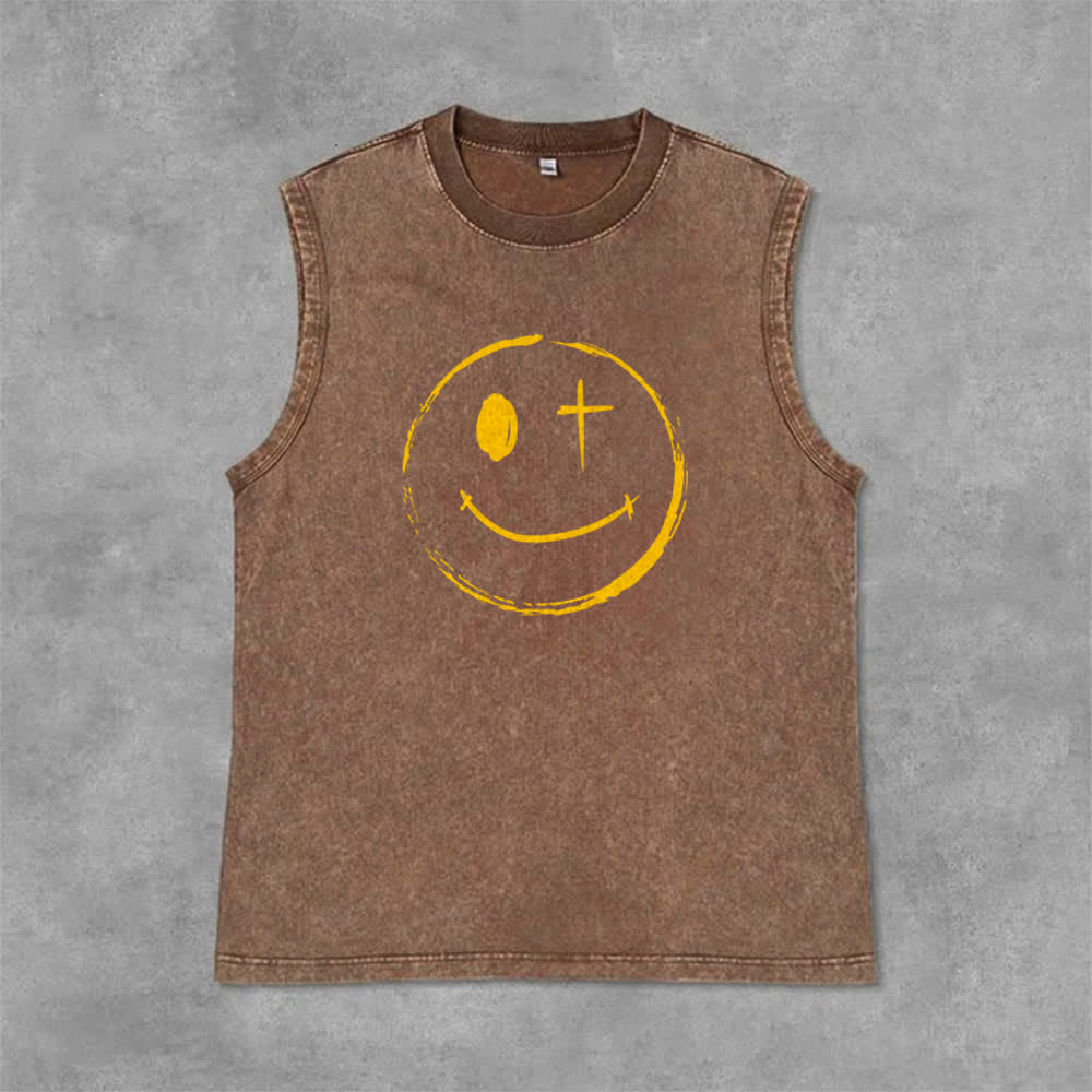 Christianartworkshop Unisex-Tanktop mit Smiley-Gesicht und Jesus-Motiv - image 5