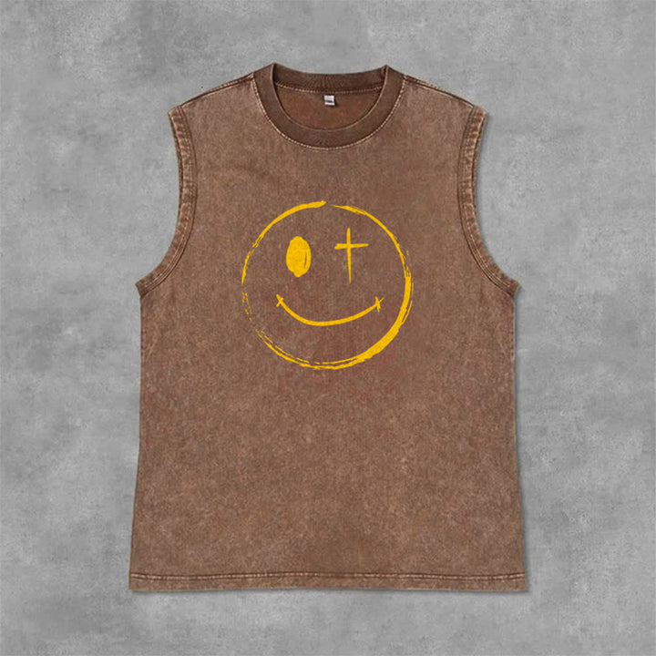 Christianartworkshop Unisex-Tanktop mit Smiley-Gesicht und Jesus-Motiv - image 5