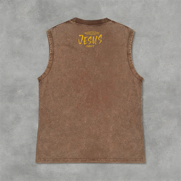 Christianartworkshop Unisex-Tanktop mit Smiley-Gesicht und Jesus-Motiv - image 6