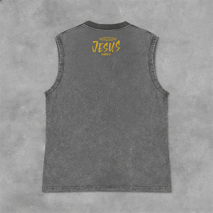 Christianartworkshop Unisex-Tanktop mit Smiley-Gesicht und Jesus-Motiv - image 20