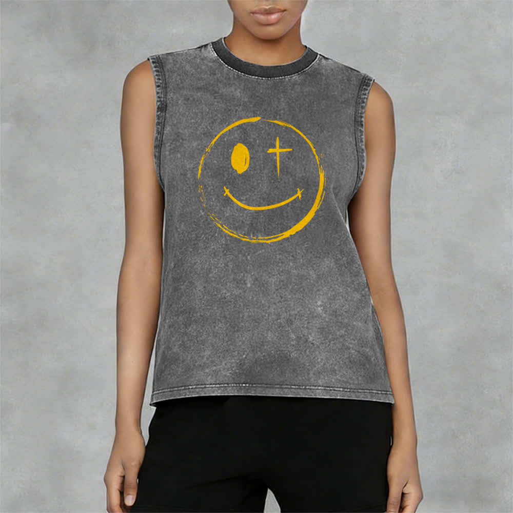 Christianartworkshop Unisex-Tanktop mit Smiley-Gesicht und Jesus-Motiv - image 17