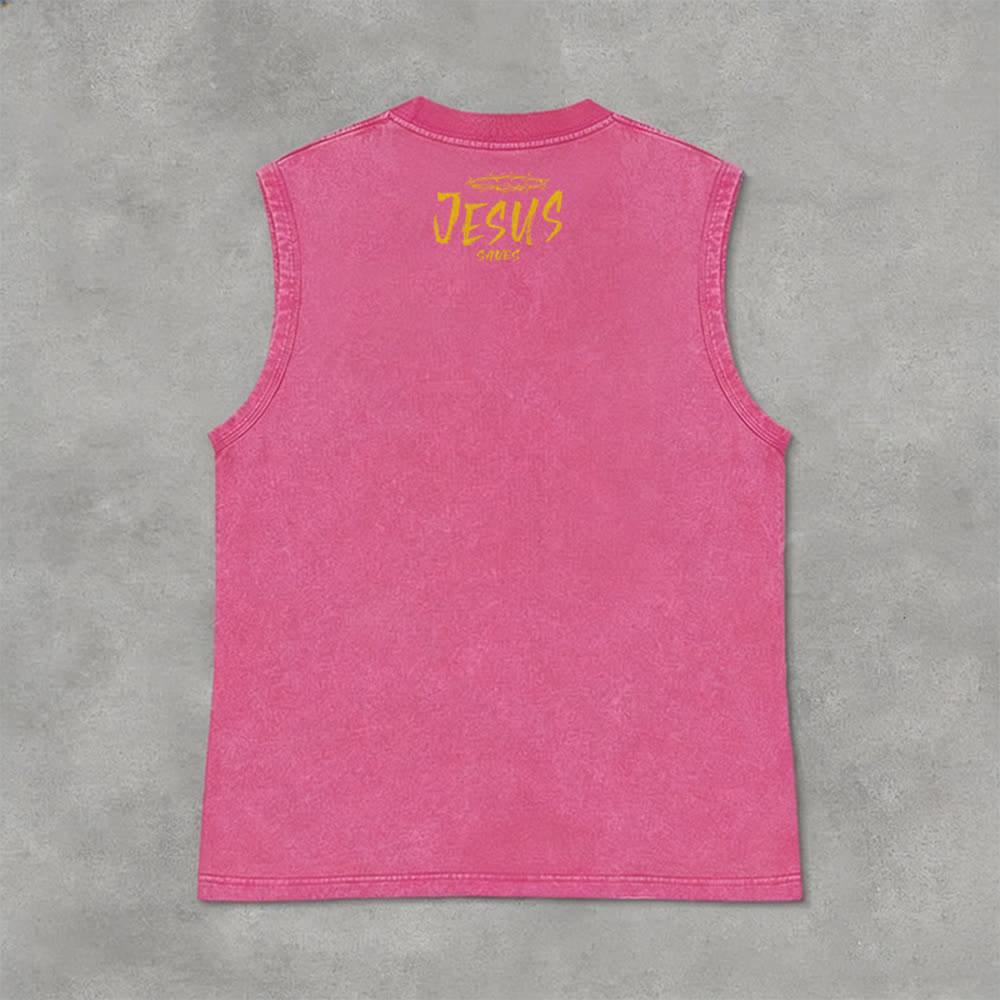 Christianartworkshop Unisex-Tanktop mit Smiley-Gesicht und Jesus-Motiv - image 34