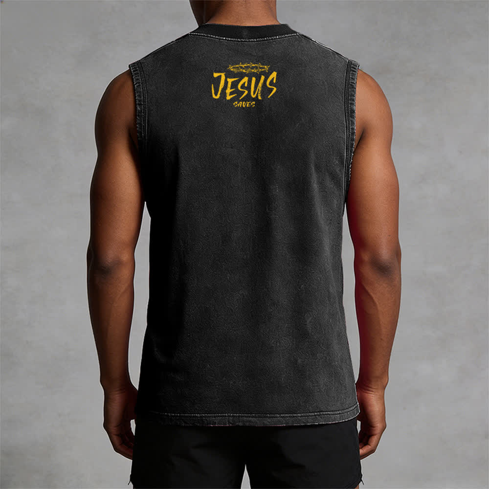 Christianartworkshop Unisex-Tanktop mit Smiley-Gesicht und Jesus-Motiv - image 9
