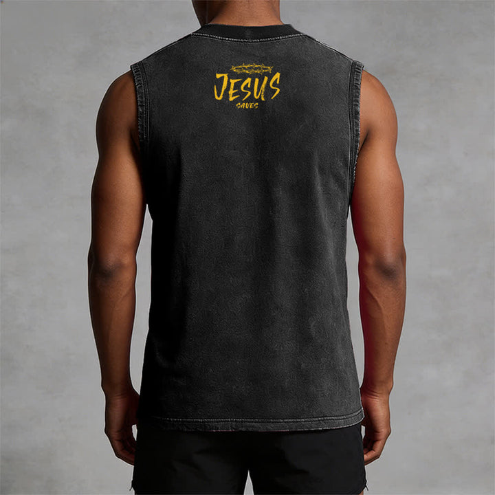 Christianartworkshop Unisex-Tanktop mit Smiley-Gesicht und Jesus-Motiv - image 9