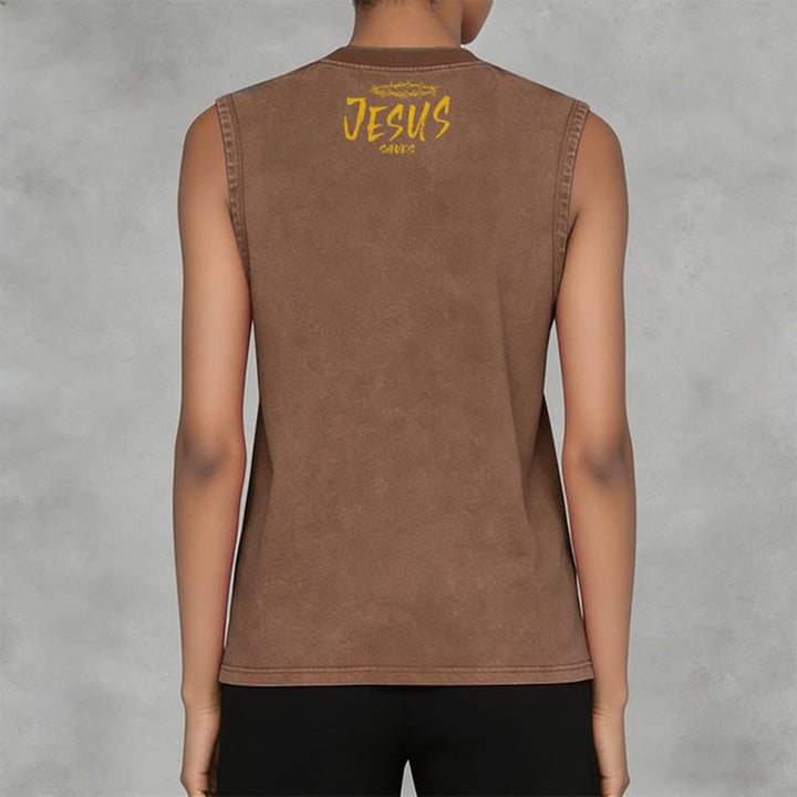 Christianartworkshop Unisex-Tanktop mit Smiley-Gesicht und Jesus-Motiv - image 4