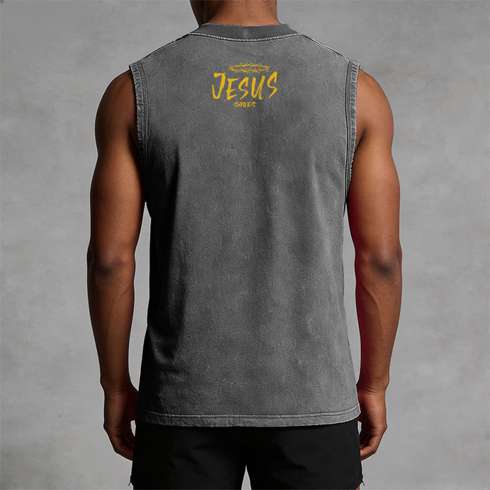 Christianartworkshop Unisex-Tanktop mit Smiley-Gesicht und Jesus-Motiv - image 16