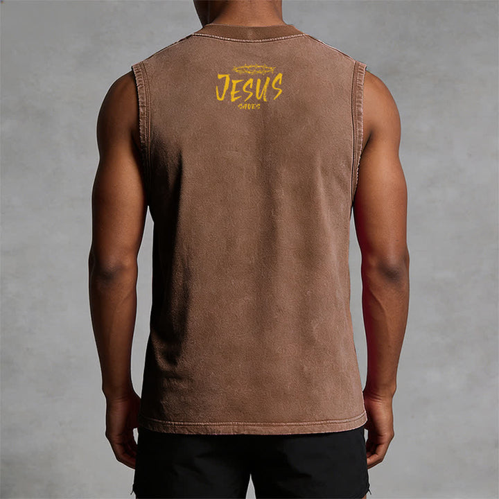 Christianartworkshop Unisex-Tanktop mit Smiley-Gesicht und Jesus-Motiv - image 2