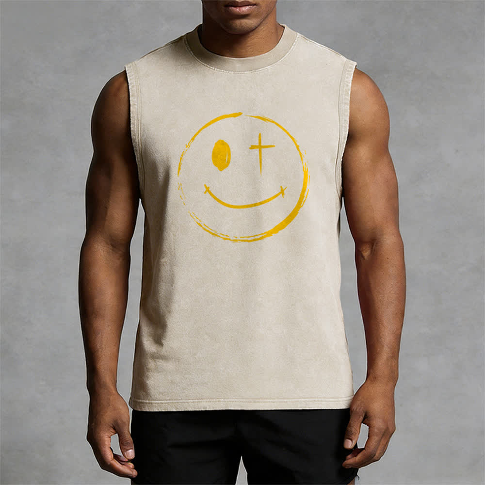 Christianartworkshop Unisex-Tanktop mit Smiley-Gesicht und Jesus-Motiv - image 22