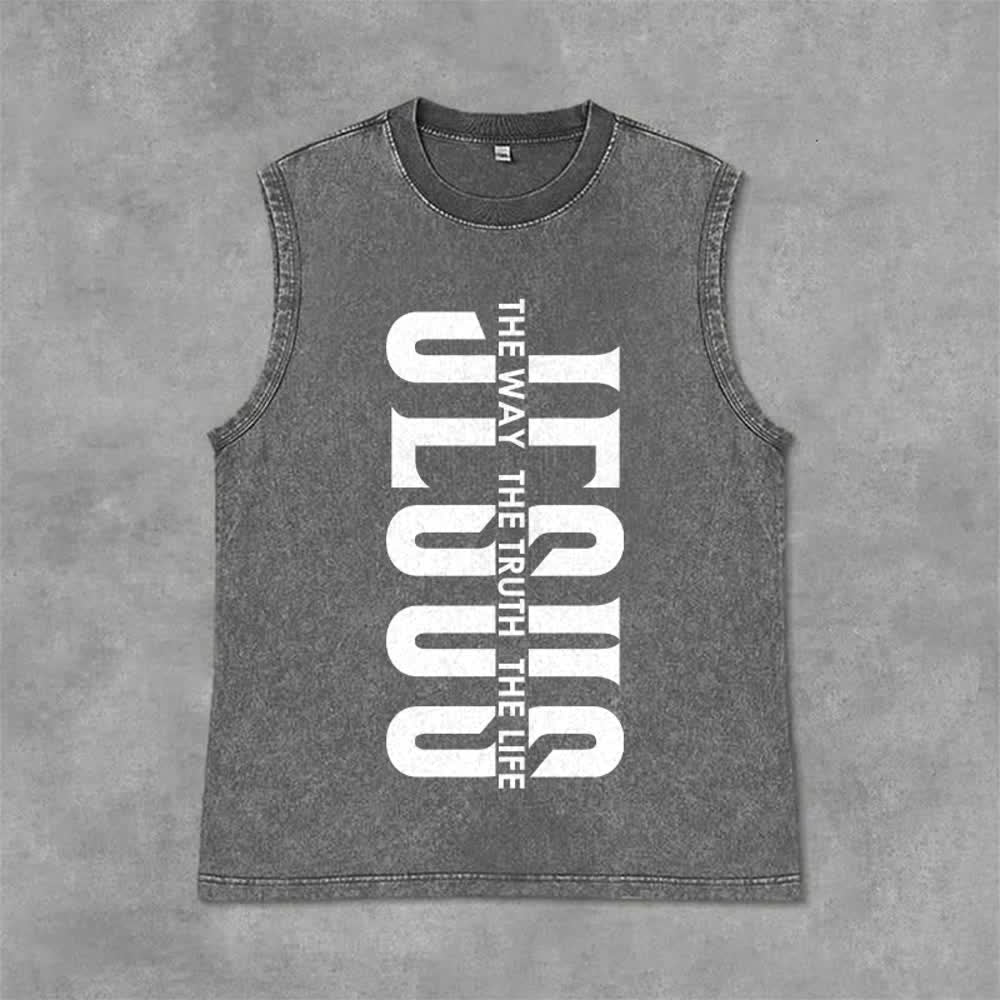 Christianartworkshop Unisex-Tanktop „Der Weg, die Wahrheit, das Leben“ - Grau - 2XL - image 0