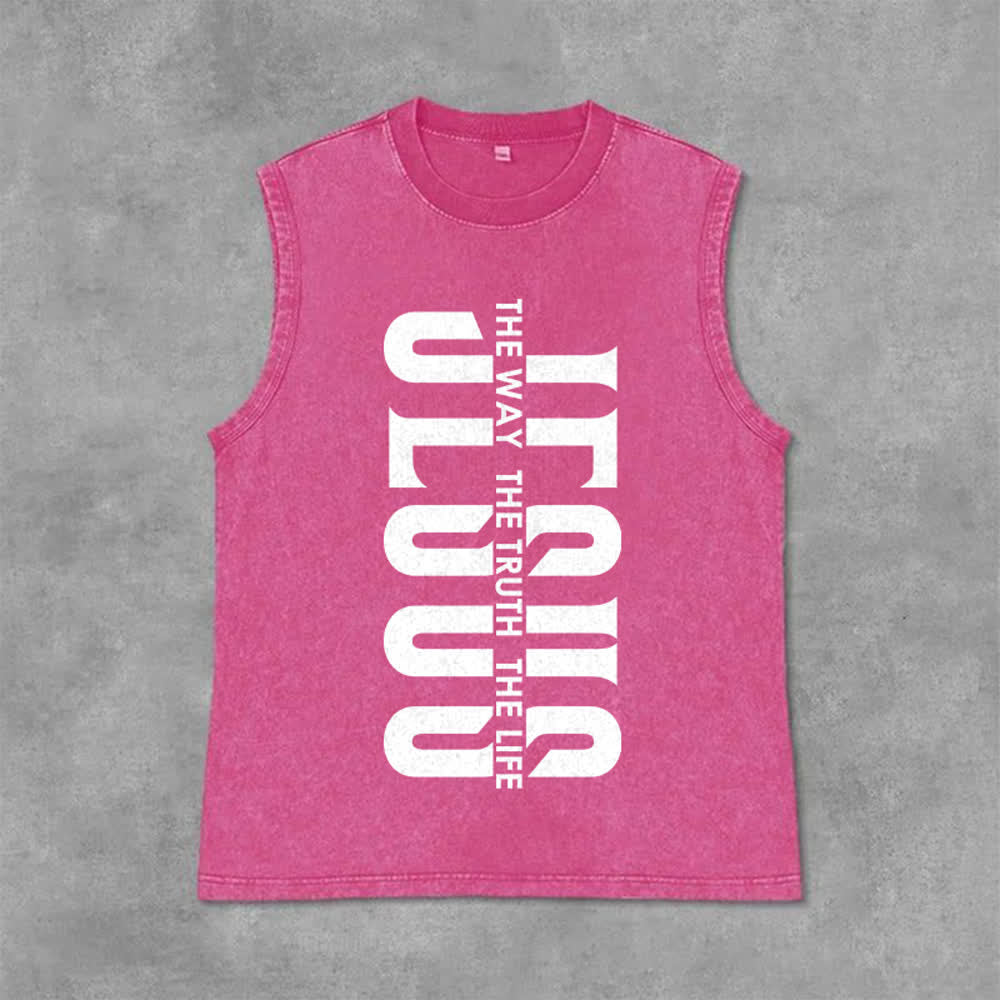 Christianartworkshop Unisex-Tanktop „Der Weg, die Wahrheit, das Leben“ - Rosa - 2XL - image 9