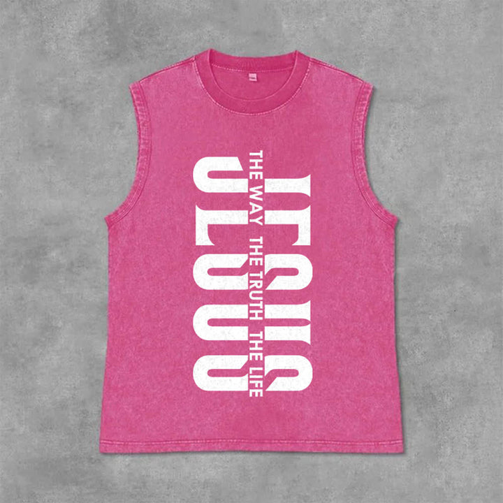 Christianartworkshop Unisex-Tanktop „Der Weg, die Wahrheit, das Leben“ - Rosa - 2XL - image 9