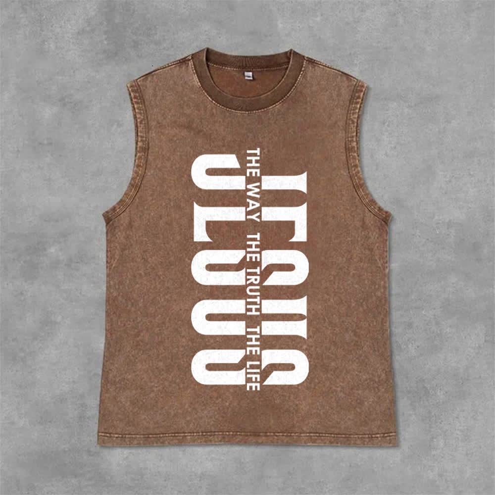 Christianartworkshop Unisex-Tanktop „Der Weg, die Wahrheit, das Leben“ - Braun - 2XL - image 12