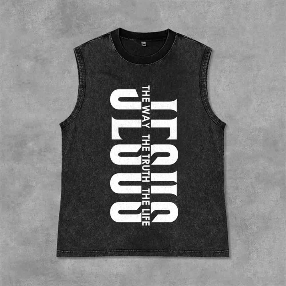 Christianartworkshop Unisex-Tanktop „Der Weg, die Wahrheit, das Leben“ - Schwarz - 2XL - image 3