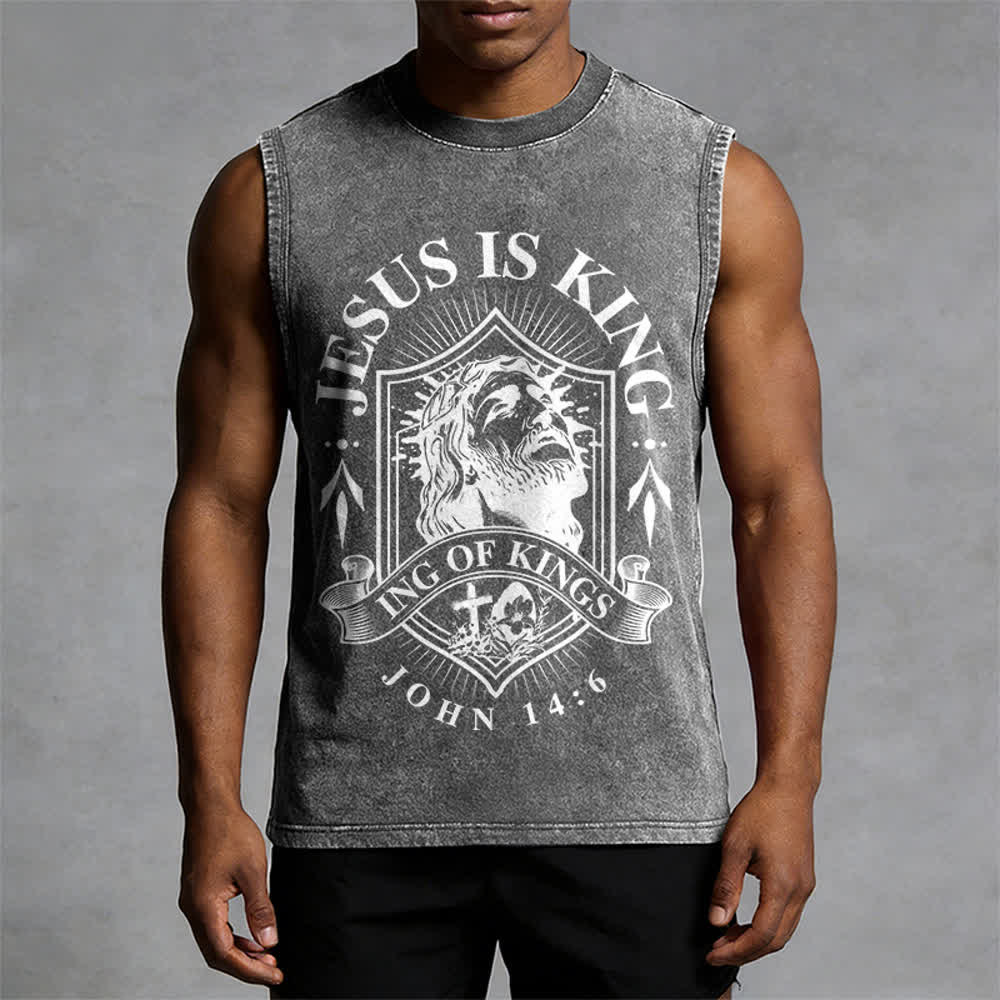 Christianartworkshop Jesus ist König – Unisex-Tanktop (gewaschen) - image 7