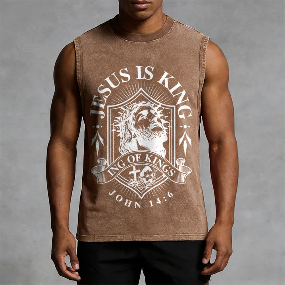 Christianartworkshop Jesus ist König – Unisex-Tanktop (gewaschen) - image 13