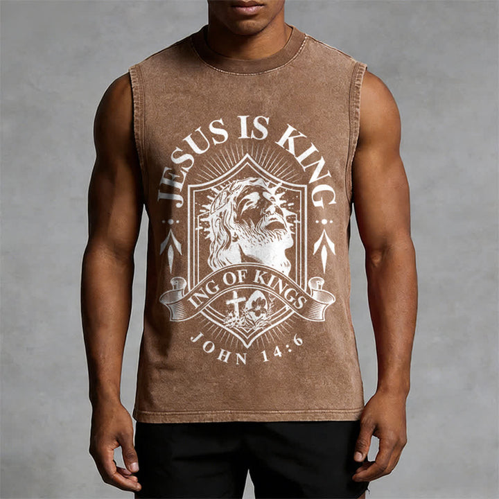Christianartworkshop Jesus ist König – Unisex-Tanktop (gewaschen) - image 13