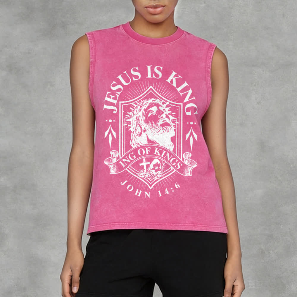 Christianartworkshop Jesus ist König – Unisex-Tanktop (gewaschen) - image 11