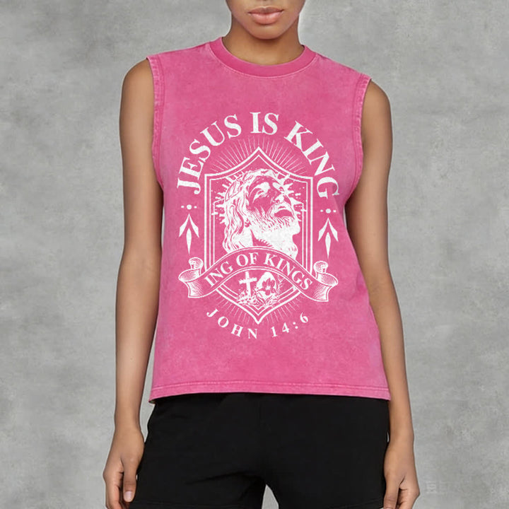 Christianartworkshop Jesus ist König – Unisex-Tanktop (gewaschen) - image 11