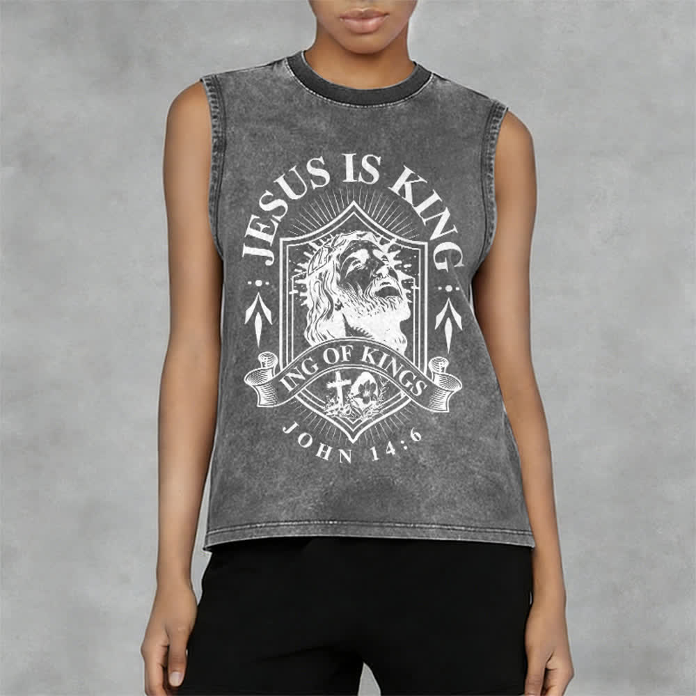 Christianartworkshop Jesus ist König – Unisex-Tanktop (gewaschen) - image 8