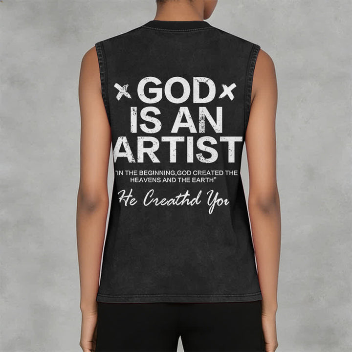 Christianartworkshop „Gott ist ein Künstler“ Unisex-Tanktop (gewaschen) - image 5