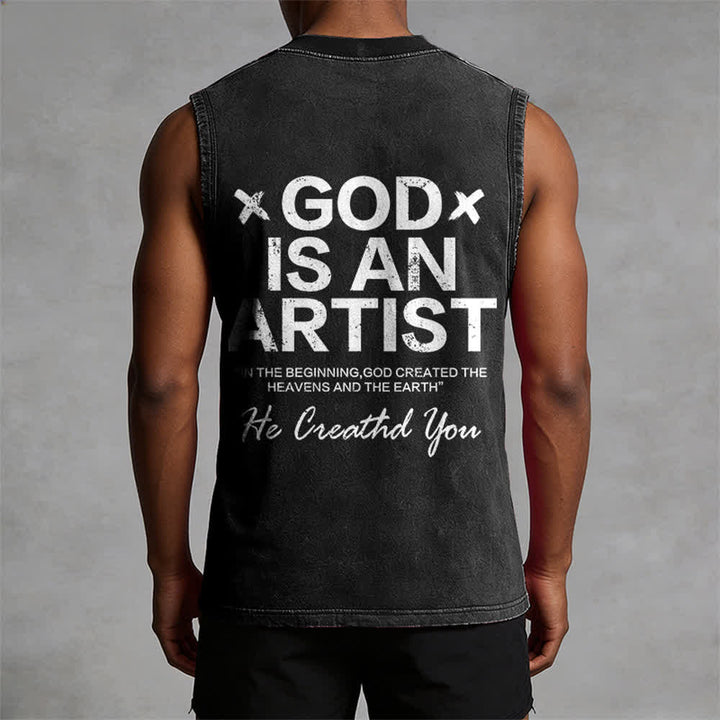 Christianartworkshop „Gott ist ein Künstler“ Unisex-Tanktop (gewaschen) - image 4