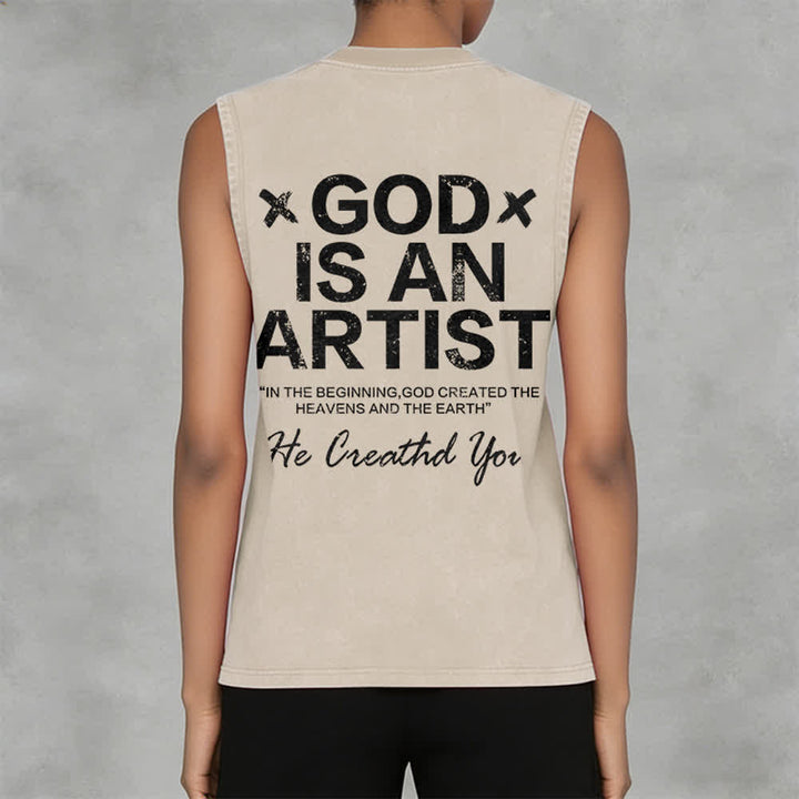 Christianartworkshop „Gott ist ein Künstler“ Unisex-Tanktop (gewaschen) - image 11