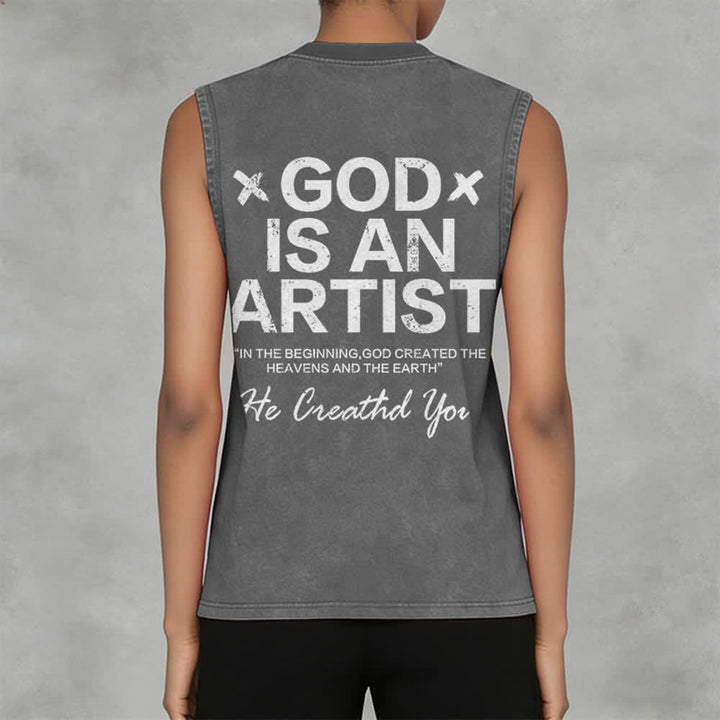 Christianartworkshop „Gott ist ein Künstler“ Unisex-Tanktop (gewaschen) - image 8