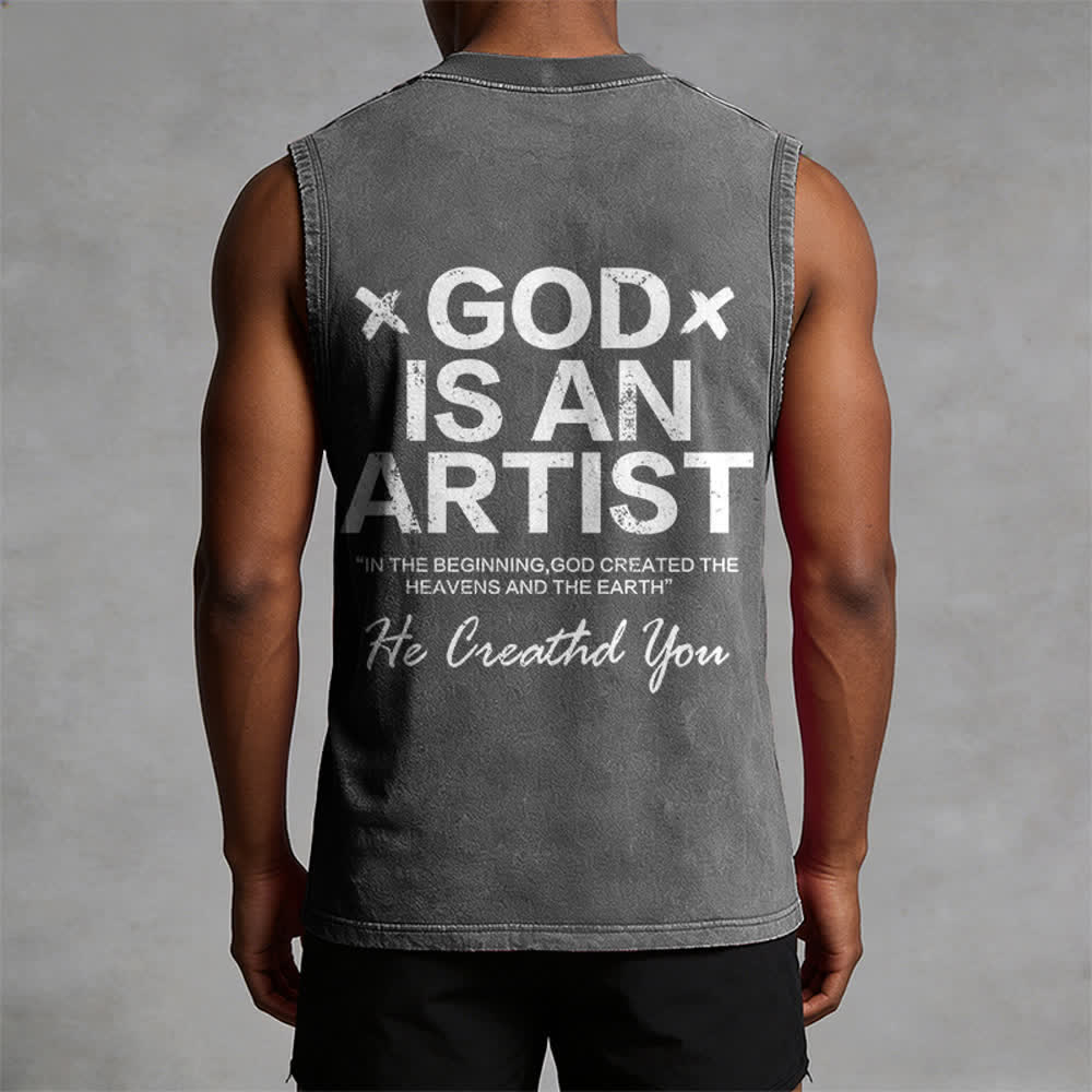 Christianartworkshop „Gott ist ein Künstler“ Unisex-Tanktop (gewaschen) - image 7