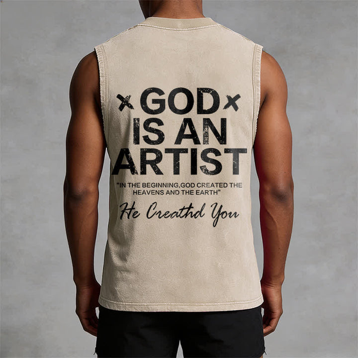 Christianartworkshop „Gott ist ein Künstler“ Unisex-Tanktop (gewaschen) - image 10