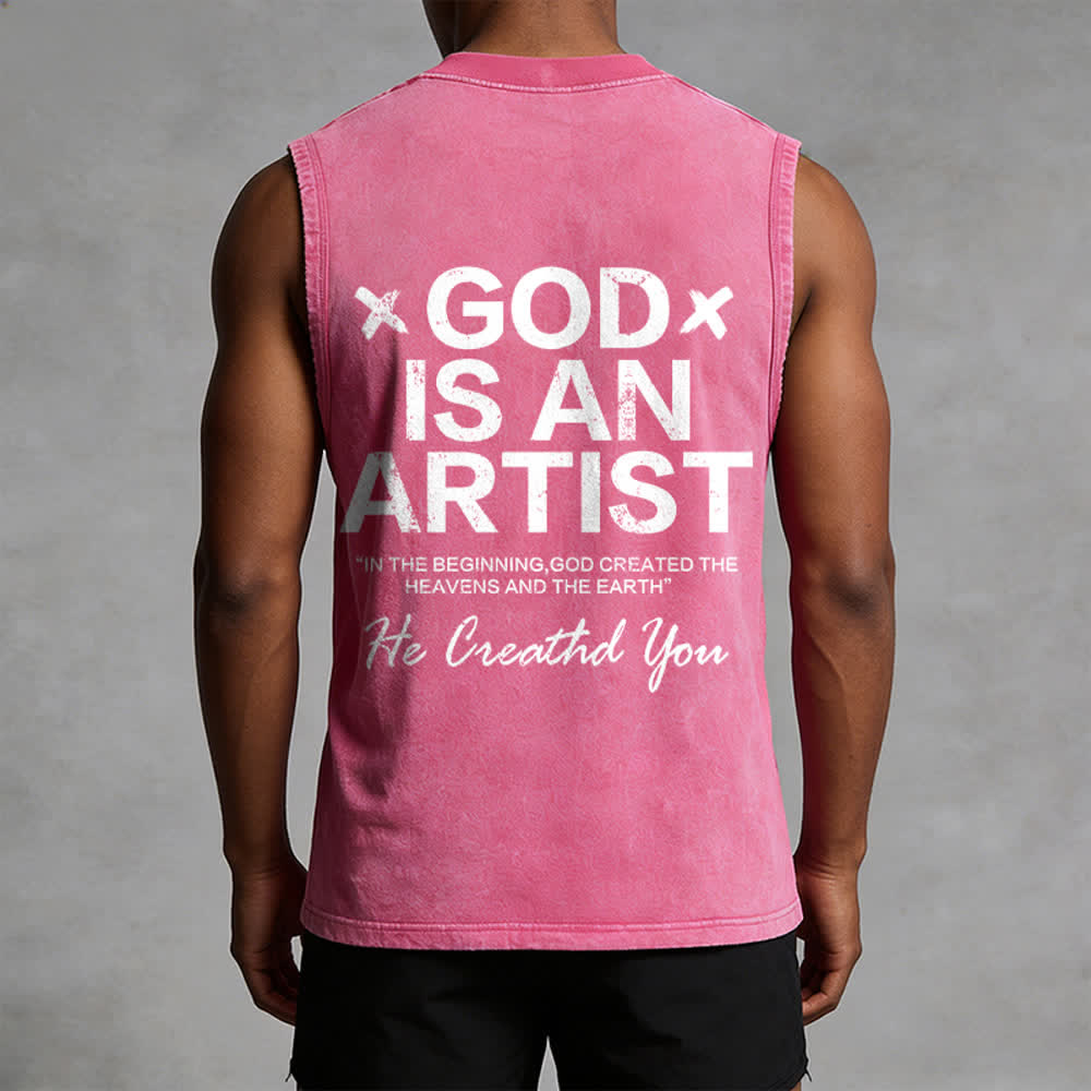 Christianartworkshop „Gott ist ein Künstler“ Unisex-Tanktop (gewaschen) - image 13